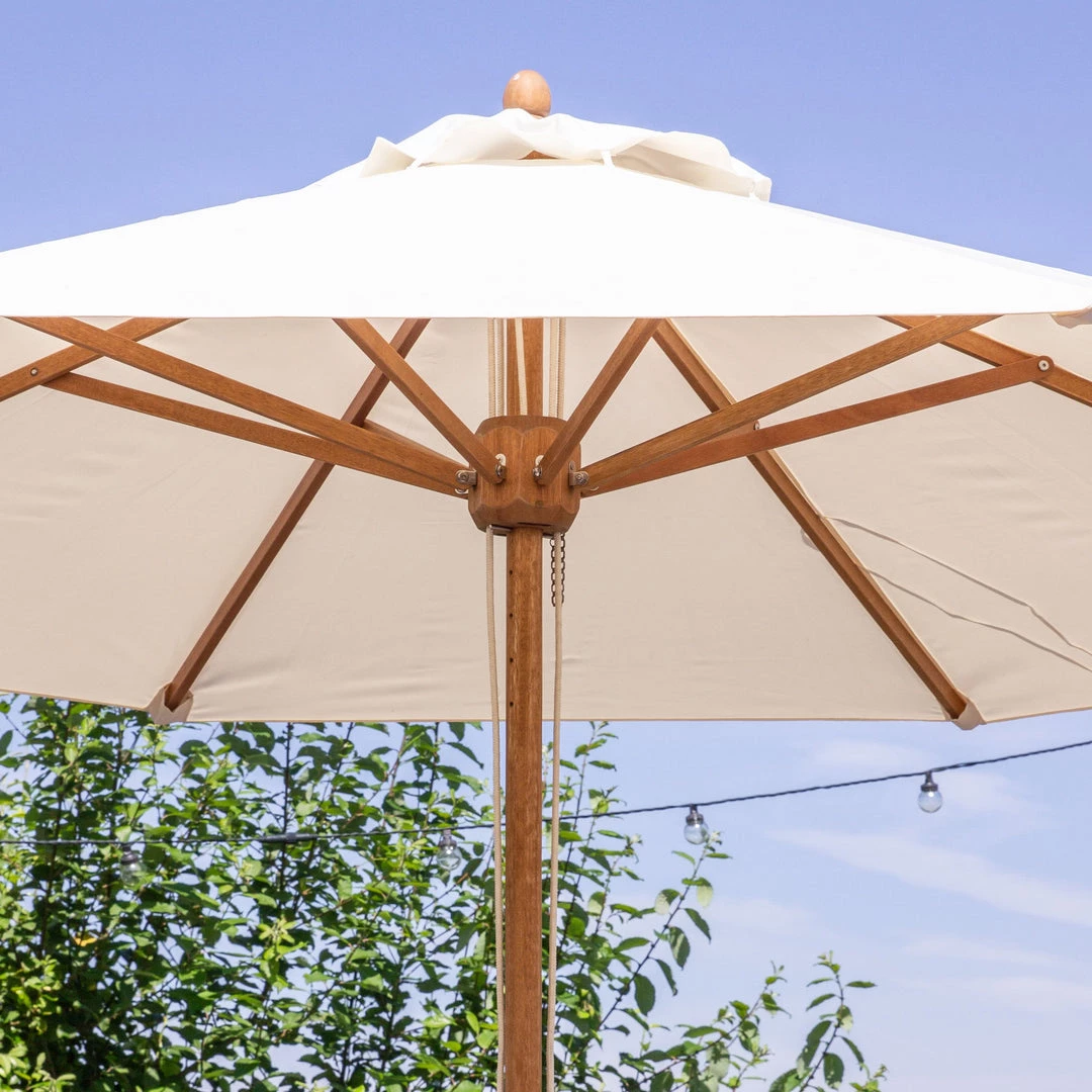 Ashton And Barrow NEW IN! Amalfi Classic Outdoor Umbrella / Parasol - Eucalyptus Wood With Neutral Shade 5 Ashton And Barrow NEW IN! Amalfi Classic Outdoor Umbrella / Parasol - Eucalyptus Wood With Neutral Shade