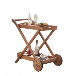 Ashton And Barrow The Raffi Classic Outdoor Drinks Trolley - Garden/Patio - Natural Wood
