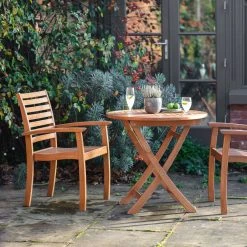 Ashton And Barrow Murcia - Round Outdoor Folding Dining Table, Neutral NEW IN!