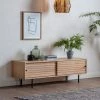 Ashton And Barrow Osaka Sliding Reeded Door Media Unit - Oak