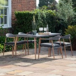 Ashton And Barrow Lujo - Luxury 4 Seater Outdoor Dining Set - Garden/Patio - Charcoal Grey Garden & Outdoor