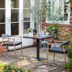 Ashton And Barrow Lujo - 2 Seater Outdoor Bistro Dining Set - Garden/Patio - Charcoal Grey NEW IN!