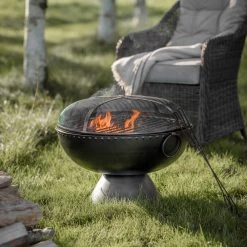 Ashton And Barrow NEW IN! Montana Firepit - Traditional Firepit Bowl With Grate Lid - Black Iron