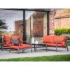 Ashton And Barrow Monaco - Outdoor Patio / Garden Lounge Set (4 Piece), Burnt Orange Garden & Outdoor