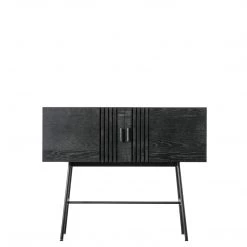 Ashton And Barrow Holsten Modern Slatted Sideboard - Black Oak Furniture