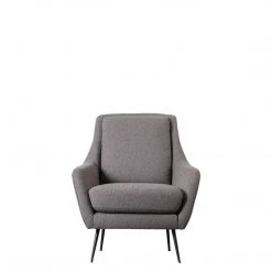 Ashton And Barrow The Brooklyn Boho Chic Armchair - Charcoal Grey - Textured Linen Furniture