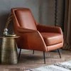 Ashton And Barrow Furniture The Brooklyn Boho Chic Armchair - Tan Brown - Leather