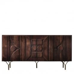 Ashton And Barrow Croft Geometric Solid Wood Sideboard - Brown Mango Wood Furniture