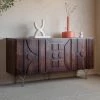 Ashton And Barrow Croft Geometric Solid Wood Sideboard - Brown Mango Wood Furniture