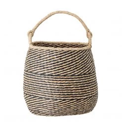 Bloomingville Modern Boho Seagrass Basket, Neutral & Black