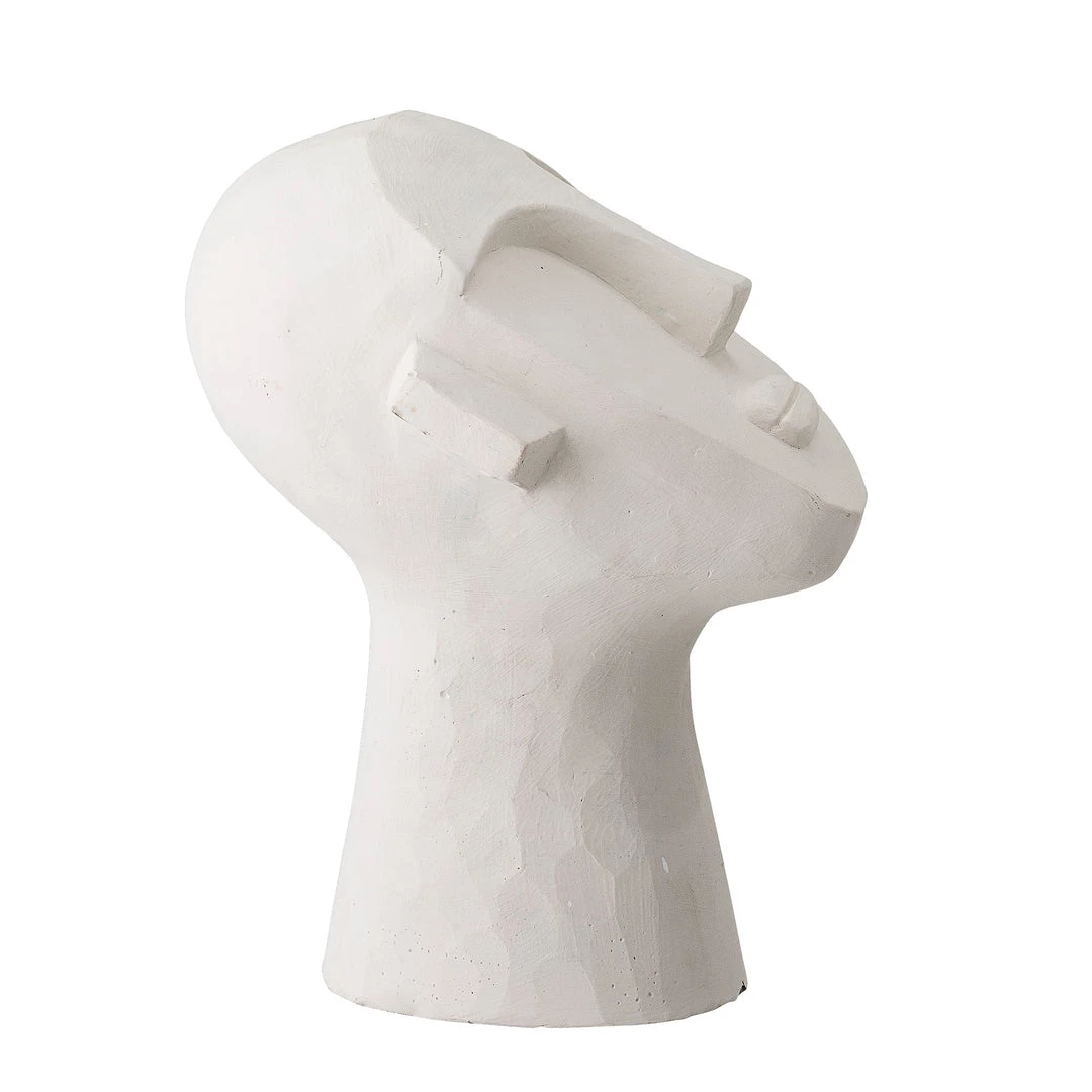 Bloomingville New Home Boho Face Sculpture - White Cement - 22cm 2 Bloomingville New Home Boho Face Sculpture - White Cement - 22cm