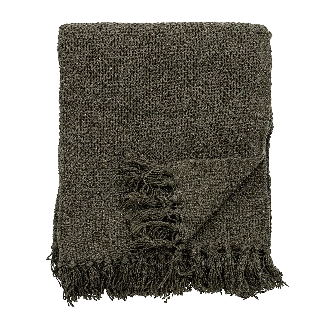 Bloomingville Green Rocko Bottle Fringed Throw - Eco Cotton - Indoor/Outdoor Soft Furnishings 1 Bloomingville Green Rocko Bottle Fringed Throw - Eco Cotton - Indoor/Outdoor Soft Furnishings