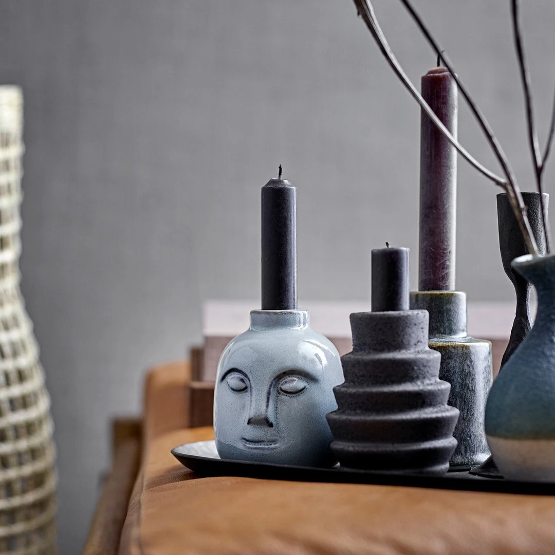 Bloomingville Decor Accessories Abstract Green Face Candle Holder Candlestick Home Decor (26cm) 2 Bloomingville Decor Accessories Abstract Green Face Candle Holder Candlestick Home Decor (26cm)