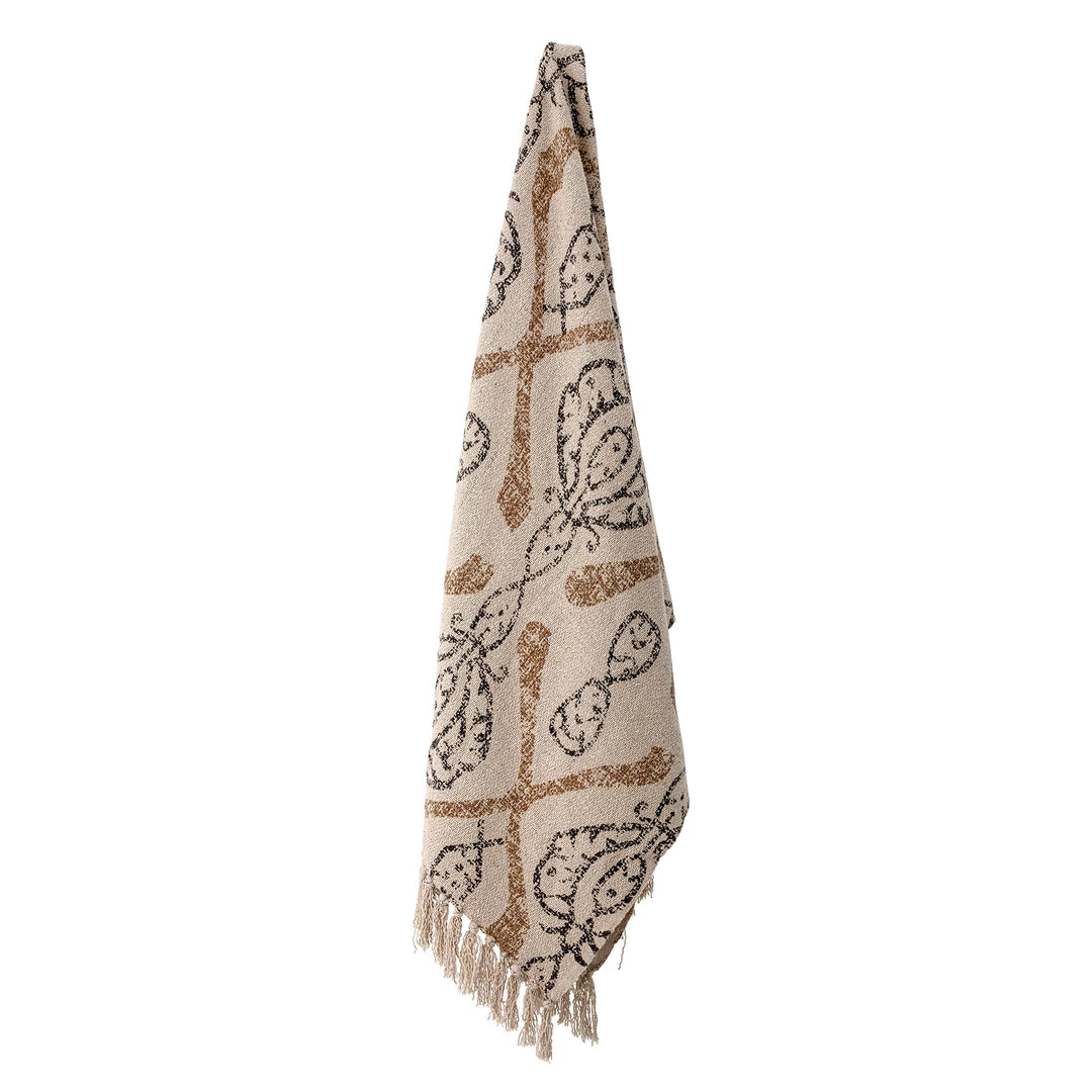 Bloomingville NEW IN! Neutral Freddy Patterned Fringed Throw - Eco Cotton - Indoor/Outdoor 2 Bloomingville NEW IN! Neutral Freddy Patterned Fringed Throw - Eco Cotton - Indoor/Outdoor