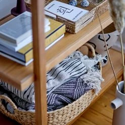 Bloomingville Neutral Celly Striped Fringed Throw - Eco Cotton - Indoor/Outdoor