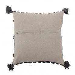Bloomingville NEW IN! Stylish Grey Cushion With Tufted Spot Details & Black Tassels - 100% Cotton (45x45cm) - Indoor/Outdoor 6 Bloomingville NEW IN! Stylish Grey Cushion With Tufted Spot Details & Black Tassels - 100% Cotton (45x45cm) - Indoor/Outdoor