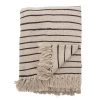 Bloomingville Neutral Eia Striped Fringed Throw - Eco Cotton - Indoor/Outdoor