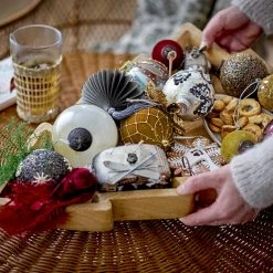 Bloomingville Silver Caravan | Luxury Glass Christmas Bauble Tree Decoration