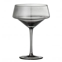 Bloomingville Yvette Elegant Smoked Black Cocktail Glasses / Coupes (Set Of 4) Glassware