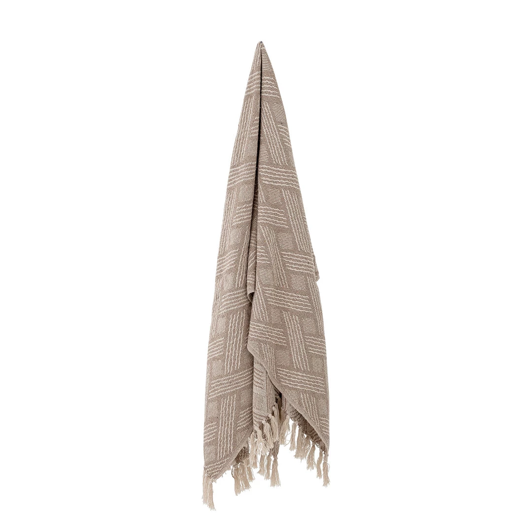 Bloomingville Neutral Ghina Patterned Fringed Throw - Eco Cotton - Indoor/Outdoor 5 Bloomingville Neutral Ghina Patterned Fringed Throw - Eco Cotton - Indoor/Outdoor