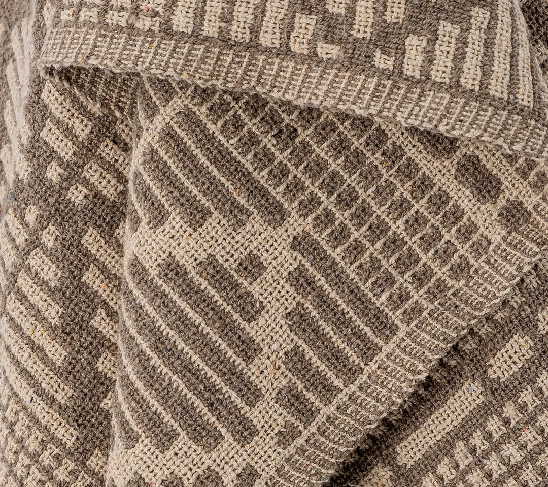 Bloomingville NEW IN! Grey/Brown Kicki Patterned Fringed Throw - Eco Cotton - Indoor/Outdoor 2 Bloomingville NEW IN! Grey/Brown Kicki Patterned Fringed Throw - Eco Cotton - Indoor/Outdoor