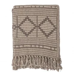 Bloomingville NEW IN! Grey/Brown Kicki Patterned Fringed Throw - Eco Cotton - Indoor/Outdoor 6 Bloomingville NEW IN! Grey/Brown Kicki Patterned Fringed Throw - Eco Cotton - Indoor/Outdoor
