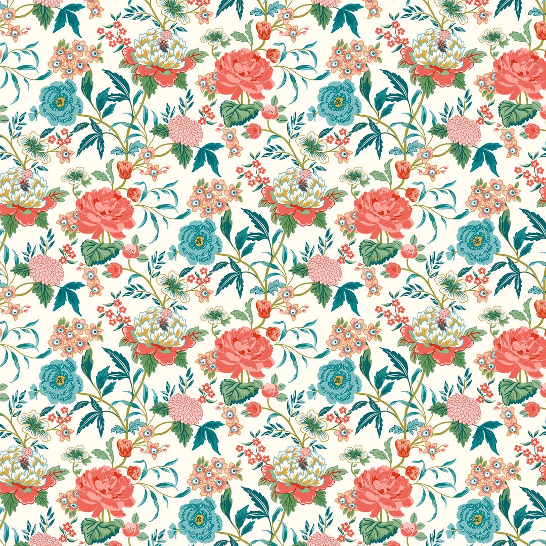 Ashton And Barrow Luxury Botanical Wallpaper - Blue, Orange & Pink (10.5m Length) 3 Ashton And Barrow Luxury Botanical Wallpaper - Blue, Orange & Pink (10.5m Length)