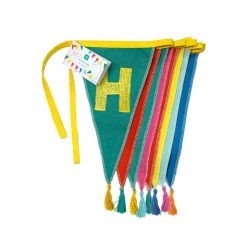 Talking Tables Happy Birthday Rainbow Reusable Fabric Bunting Decoration (3 Meters) - Party