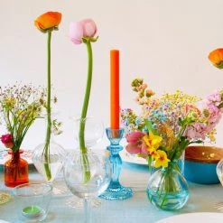 Talking Tables Accessories Fiesta Blue Glass Candlestick - Party 5 Talking Tables Accessories Fiesta Blue Glass Candlestick - Party