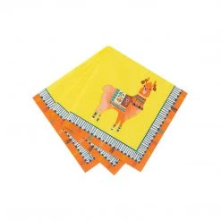 Talking Tables Yellow Llama Cocktail Napkins - Fun Party (Pack Of 20)