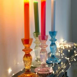 Talking Tables Fiesta Orange Glass Candlestick - Party