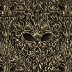 Ashton And Barrow NEW IN! A Masquerade, Luxury Patterned Wallpaper - Opulence Collection, Gold & Absolute Black (10m Length),