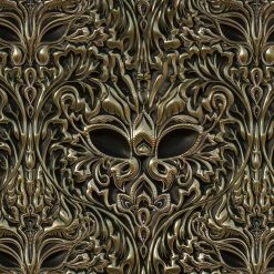 Ashton And Barrow NEW IN! A Masquerade, Luxury Patterned Wallpaper - Opulence Collection, Gold & Absolute Black (10m Length),