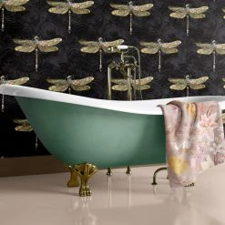 Ashton And Barrow NEW IN! Floral Dragonfly Luxury Wallpaper - Opulence Collection, Absolute Black (10m Length)