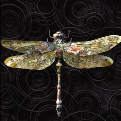 Ashton And Barrow NEW IN! Floral Dragonfly Luxury Wallpaper - Opulence Collection, Absolute Black (10m Length)