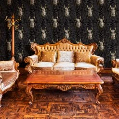 Ashton And Barrow Floral Beetle Luxury Wallpaper - Opulence Collection, Absolute Black (10m Length) NEW IN!