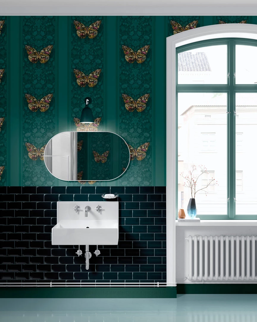 Ashton And Barrow Floral Butterfly Luxury Wallpaper - Opulence Collection, Petrol Blue (10m Length) NEW IN! 2 Ashton And Barrow Floral Butterfly Luxury Wallpaper - Opulence Collection, Petrol Blue (10m Length) NEW IN!