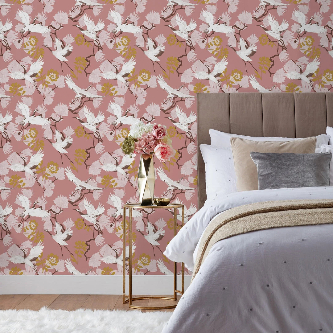 Ashton And Barrow Wallpaper (New!) Elegant Crane Bird & Floral Luxury Patterned Wallpaper - Neutrals (10.5m Length) 2 Ashton And Barrow Wallpaper (New!) Elegant Crane Bird & Floral Luxury Patterned Wallpaper - Neutrals (10.5m Length)