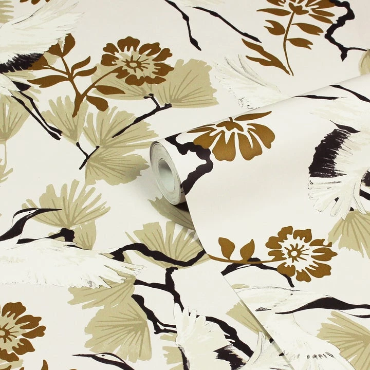 Ashton And Barrow Elegant Crane Bird & Floral Luxury Patterned Wallpaper - Neutrals (10.5m Length) Wallpaper (New!) 1 Ashton And Barrow Elegant Crane Bird & Floral Luxury Patterned Wallpaper - Neutrals (10.5m Length) Wallpaper (New!)
