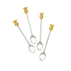 Talking Tables Posh Pineapple Tea & Coffee Spoons Gold 4 Pieces (10cm) Bar & Kitchen