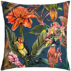 Ashton And Barrow Bold Exotic Jungle Print Outdoor Cushion With Orange Accent (43x43cm) NEW IN!