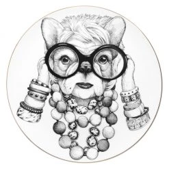 Rory Dobner - Frenchie - French Bulldog Illustrated Plate (16cm)