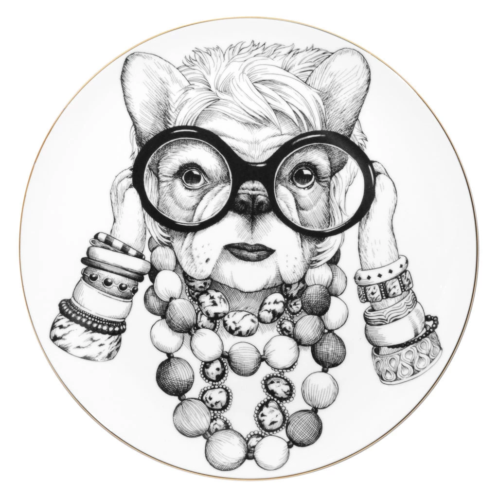 Rory Dobner - Frenchie - French Bulldog Illustrated Plate (16cm) 1 Rory Dobner - Frenchie - French Bulldog Illustrated Plate (16cm)