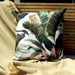 Ashton And Barrow Exotic Hawaii Jungle Plant Print Outdoor Cushion (43x43cm) NEW IN!