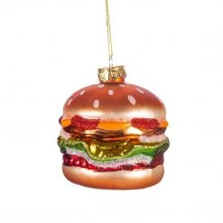 Sass & Belle Juicy Burger | Luxury Glass Christmas Bauble Tree Decoration