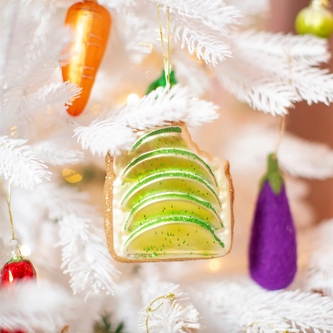 Sass & Belle Avo On Toast | Luxury Glass Christmas Bauble Tree Decoration 2 Sass & Belle Avo On Toast | Luxury Glass Christmas Bauble Tree Decoration