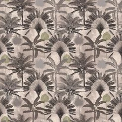 Ashton And Barrow Wallpaper (New!) Malaysian Palm Luxury Botanical Wallpaper - Blush Pink & Charcoal Grey (10.5m Length)