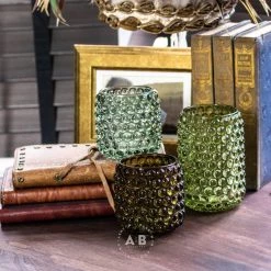 Ashton And Barrow Home Decor Textured Glass Candle Holder - Short