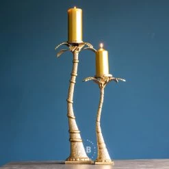 Ashton And Barrow Home Decor PAIR Of Gold Palm Tree Candle Holders Sculpture Ornament Candelabra (64 & 45cm) 7 Ashton And Barrow Home Decor PAIR Of Gold Palm Tree Candle Holders Sculpture Ornament Candelabra (64 & 45cm)