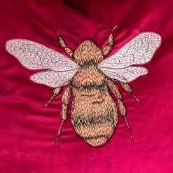Ashton And Barrow Pink Velvet Bumble Bee Cushion (50x50cm)